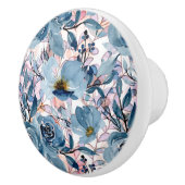 Elegant Classic Florals Blau, Mauve, Pink Keramikknauf (Rechts)