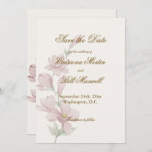 Elegant Classic Florals Save The Date Card Einladung (Vorne/Hinten)