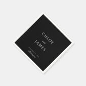 Elegant Classic Formal Black Names Wedding  Serviette (Ecke)