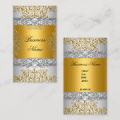 Elegant Classic Gold Lace Silver White Visitenkarte (Vorne/Hinten)