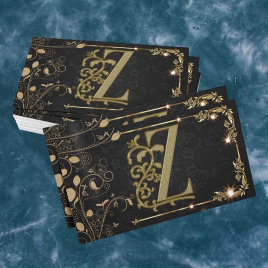 Elegant Classic Gold Monogram Visitenkarte