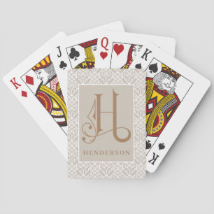 Elegant Classic H Monogramm, Personalisieren P Spielkarten