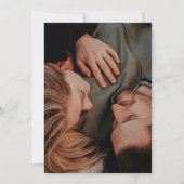 Elegant Classic Ivory & Red Script Wedding Photo Save The Date (Rückseite)