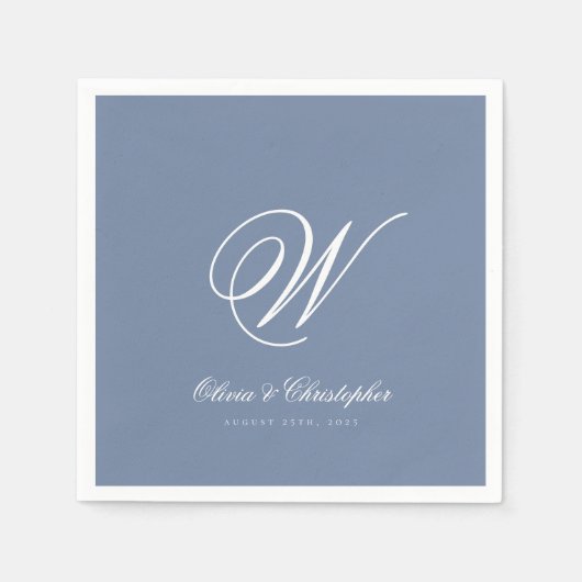 Elegant Classic Last Name Initial Wedding Serviette (Vorderseite)