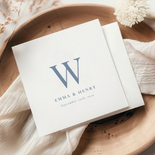 Elegant Classic Last Name Initial Wedding Serviette