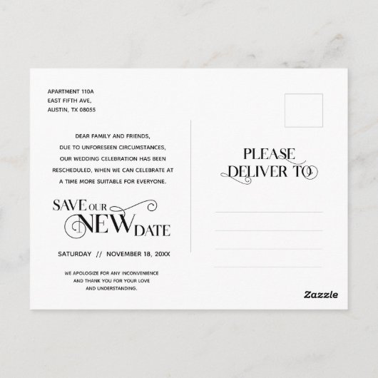 Elegant Classic, Liebe ist geduldig, Nachbezug Postkarte (Rückseite)