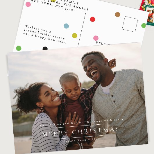 Elegant Classic MERRY CHRISTMAS | Foto Postkarte