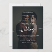 Elegant Classic Minimalist Script Wedding 2 Photo Einladung (Vorderseite)