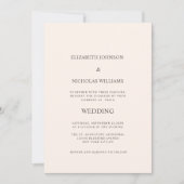 elegant classic minimalist wedding invitation einladung (Vorderseite)