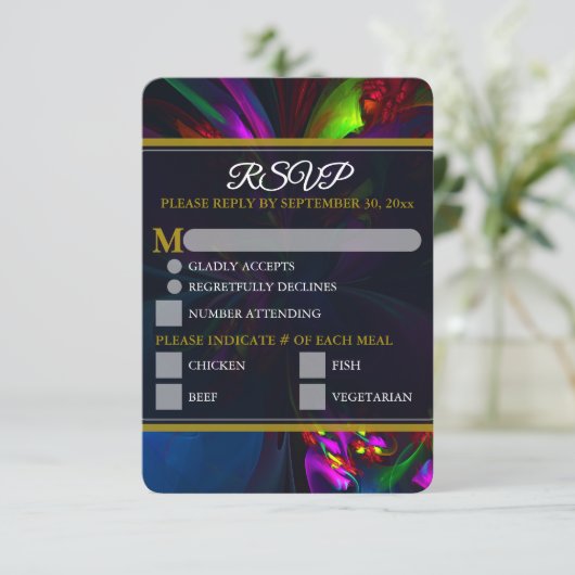 Elegant Classic Modern Floral Pattern #902 Wedding (Stehend Vorderseite)