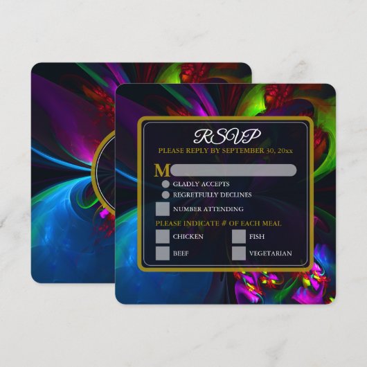 Elegant Classic Modern Floral Pattern #902 Wedding (Vorne/Hinten)