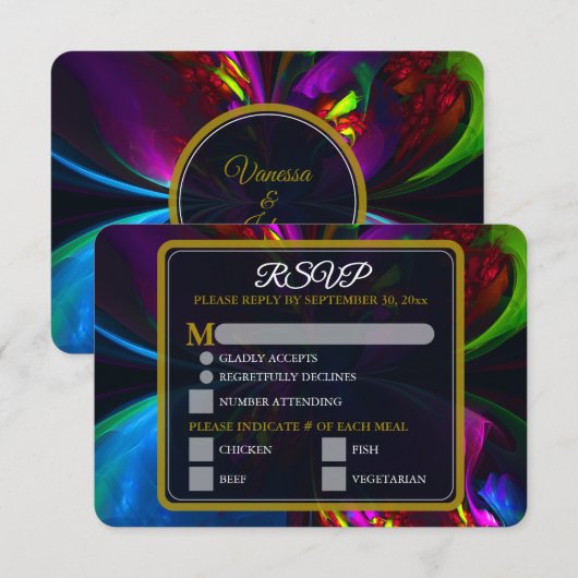 Elegant Classic Modern Floral Pattern #902 Wedding (Vorne/Hinten)