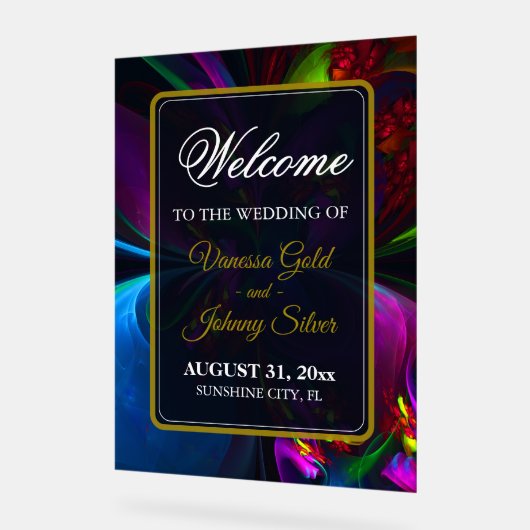 Elegant Classic Modern Floral Pattern #902 Wedding Acrylschild (Winkel)