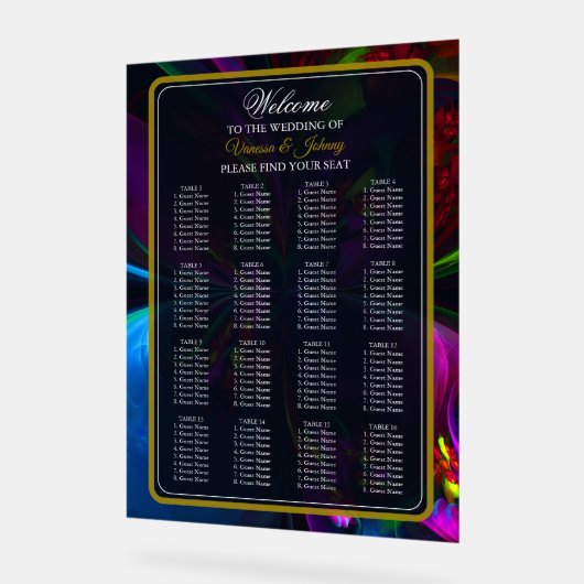 Elegant Classic Modern Floral Pattern #902 Wedding Acrylschild (Winkel)