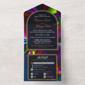 Elegant Classic Modern Floral Pattern #902 Wedding All In One Einladung (Innen)