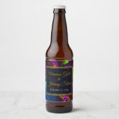 Elegant Classic Modern Floral Pattern #902 Wedding Bierflaschenetikett (Vorderseite)