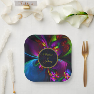 Elegant Classic Modern Floral Pattern #902 Wedding Pappteller