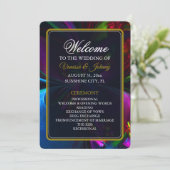 Elegant Classic Modern Floral Pattern #902 Wedding Programm (Stehend Vorderseite)