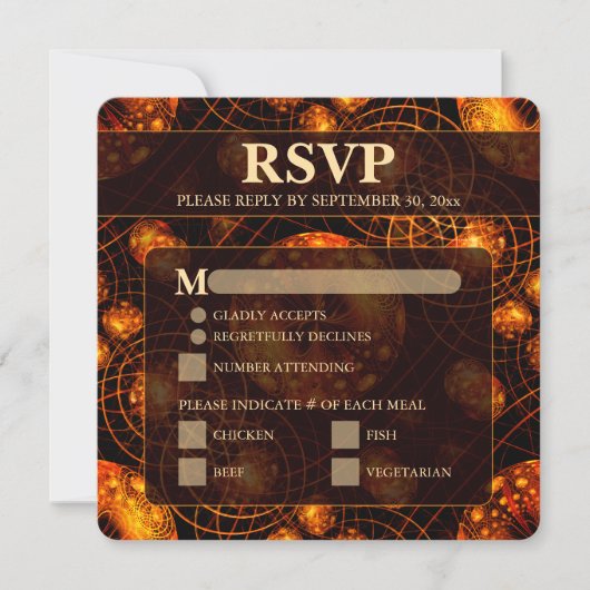 Elegant Classic Modern Gold #901 Wedding RSVP Card (Vorderseite)