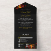 Elegant Classic Modern Trendy Pattern #903 Wedding All In One Einladung (Innen)