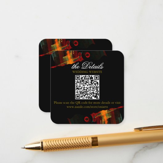 Elegant Classic Modern Trendy Pattern #903 Wedding Begleitkarte (Vorderseite/Rückseite Beispiel)