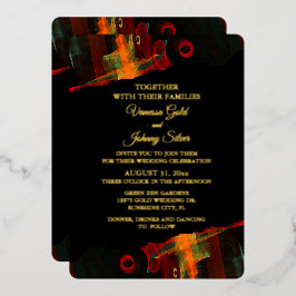 Elegant Classic Modern Trendy Pattern #903 Wedding Folieneinladung