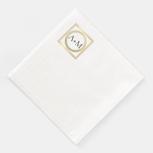 Elegant classic modern Wedding Monogram Serviette (Ecke)