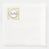Elegant classic modern Wedding Monogram Serviette (Vorderseite)