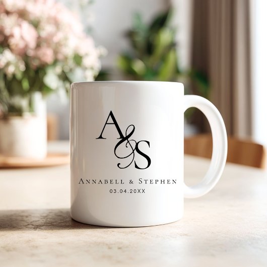 Elegant, Classic, Monogram, Wedding Kaffeetasse