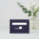 Elegant Classic Navy Blue Wedding Platzkarte (Stehend Vorderseite)