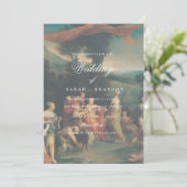 Elegant Classic Old painting Wedding Einladung (Stehend Vorderseite)