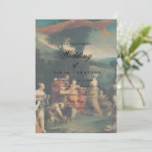 Elegant Classic Old painting Wedding Einladung (Stehend Vorderseite)