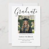 Elegant Classic One Photo Graduation Invitation Einladung (Vorderseite)