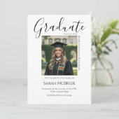 Elegant Classic One Photo Graduation Invitation Einladung (Stehend Vorderseite)