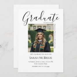 Elegant Classic One Photo Graduation Invitation Einladung