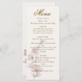 Elegant Classic Purple Florals Wedding Menu Menükarte (Vorne/Hinten)