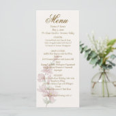 Elegant Classic Purple Florals Wedding Menu Menükarte (Stehend Vorderseite)