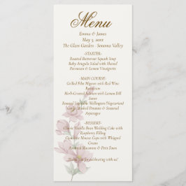 Elegant Classic Purple Florals Wedding Menu Menükarte