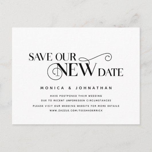 Elegant Classic, Rett unseres neuen Datums, Aufsch Postkarte (Vorderseite)