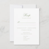 Elegant Classic Sage Green Monogram Crest Wedding RSVP Karte (Vorderseite)