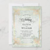 Elegant Classic Sage Green Wedding Einladung (Vorderseite)