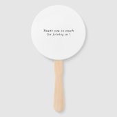 Elegant Classic Script Calligraphy Wedding Fächer (Rückseite)