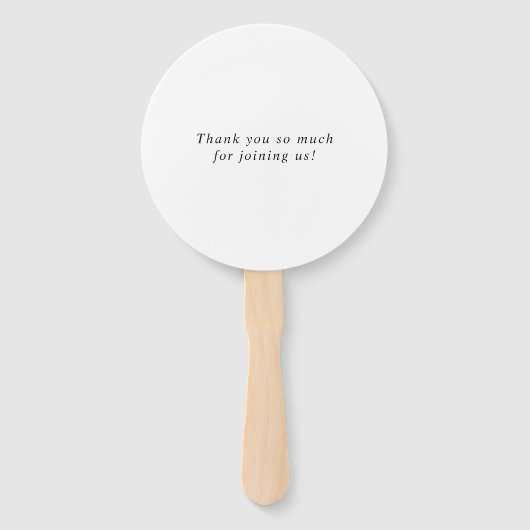 Elegant Classic Script Calligraphy Wedding Fächer (Rückseite)