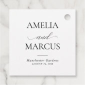 Elegant Classic Script Calligraphy Wedding Geschenkanhänger (Rückseite)