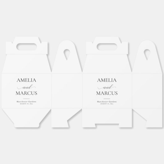 Elegant Classic Script Calligraphy Wedding Geschenkschachtel (Ungeklappt)