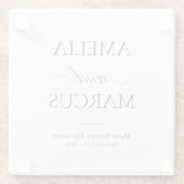 Elegant Classic Script Calligraphy Wedding Glasuntersetzer (Rückseite)