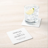 Elegant Classic Script Calligraphy Wedding Rechteckiger Pappuntersetzer (Vor Ort)