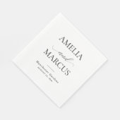 Elegant Classic Script Calligraphy Wedding Serviette (Ecke)