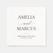 Elegant Classic Script Calligraphy Wedding Serviette (Vorderseite)