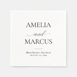 Elegant Classic Script Calligraphy Wedding Serviette